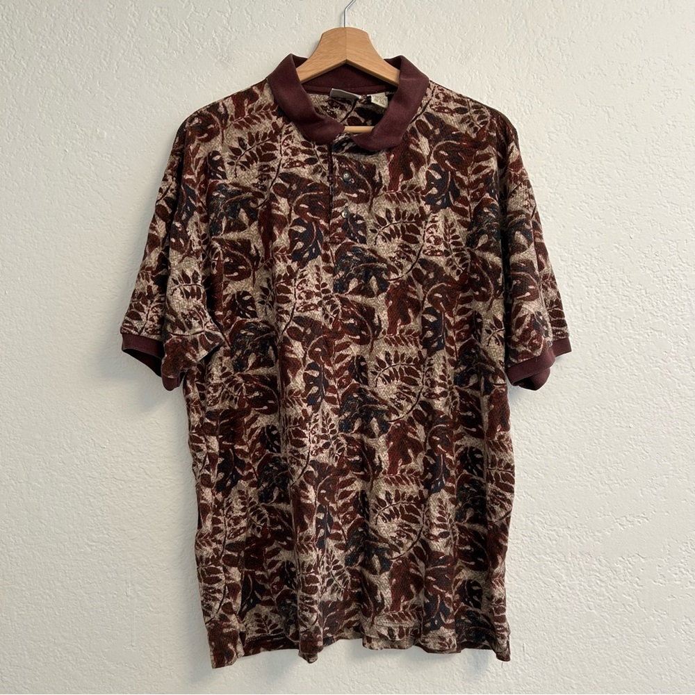 Vintage Fieldmaster Floral Pattern Polo Shirt | Size Large‎ | 100% Cotton